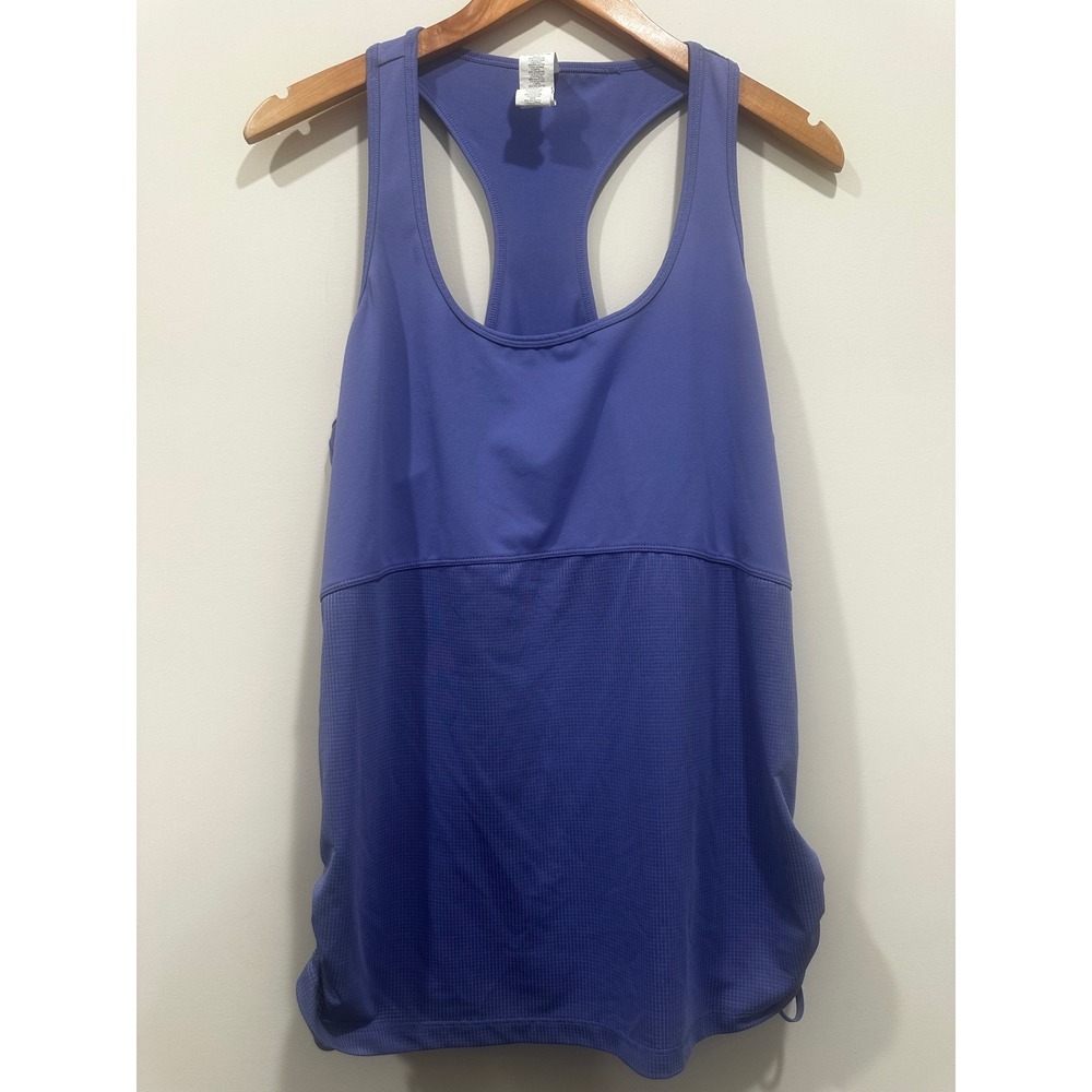 Fabletics Womens XL Purple Racerback Mesh Panel Cinch Side Athletic Tank Top
